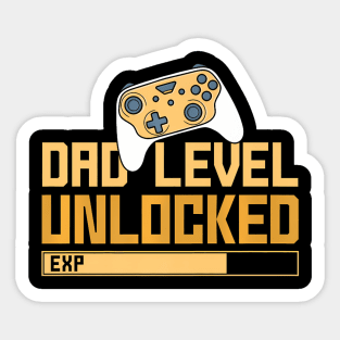Mens Father's Day Gamer Dad Video Game Dad Level Unlocked Sticker
